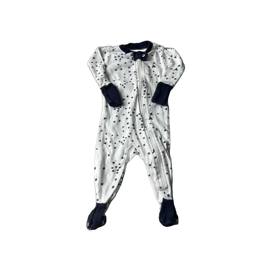 Burt's Bees Unisex White | Navy Blue | Stars Pajamas Size: Newborn White | Navy Blue | Stars