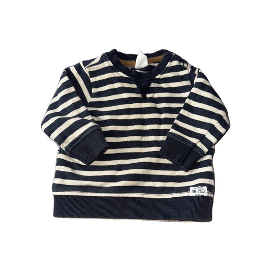 H&M Boys White | Navy Blue | Stripe Sweater Size: 3-6 months White | Navy Blue | Stripe