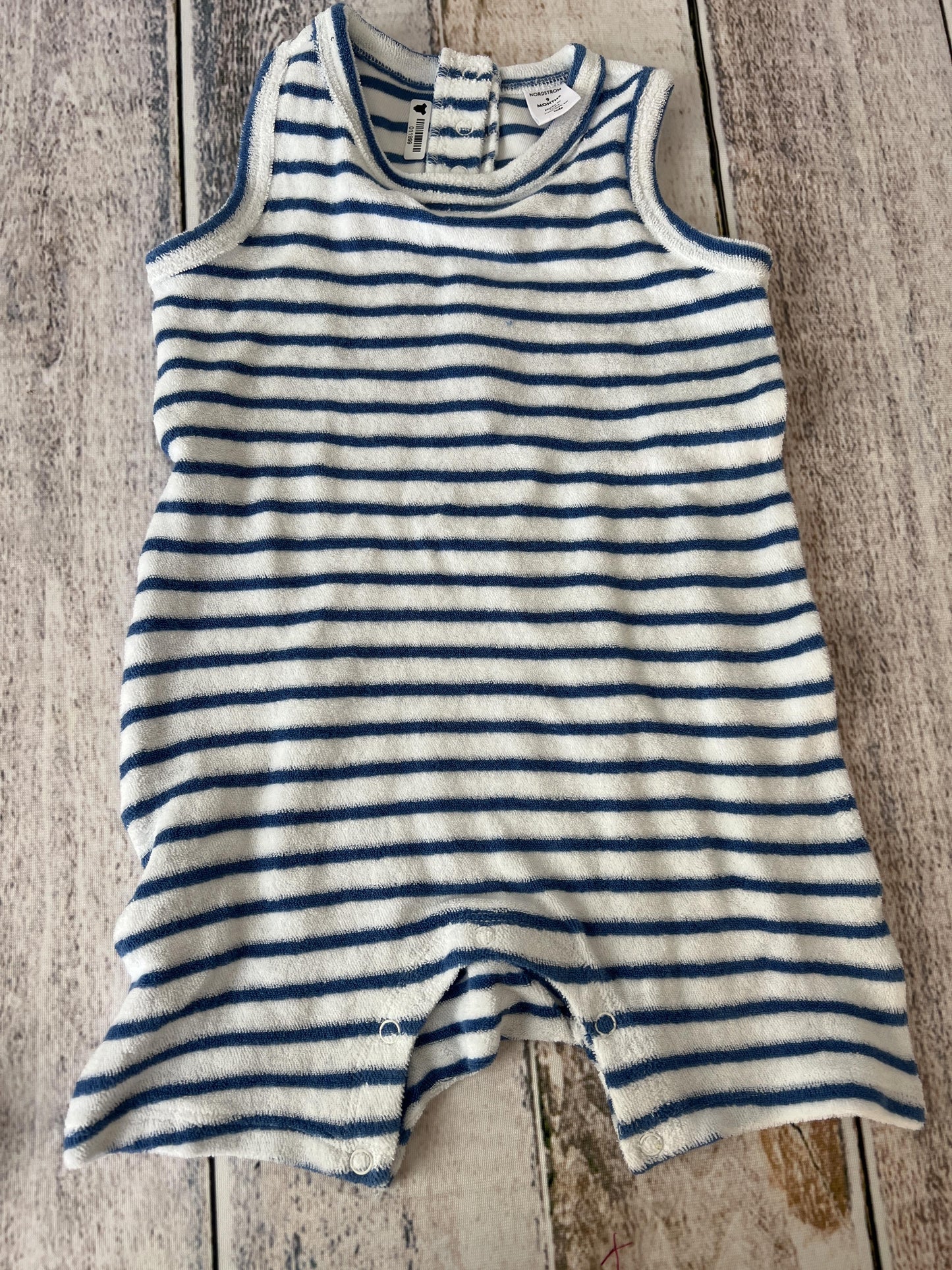 Nordstrom Boys White | Navy Blue | Stripe Romper Size: 9 months White | Navy Blue | Stripe