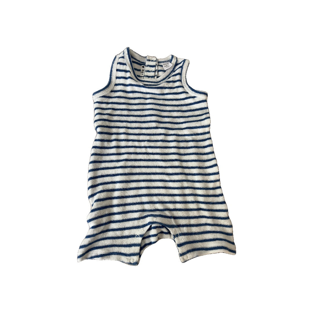 Nordstrom Boys White | Navy Blue | Stripe Romper Size: 9 months White | Navy Blue | Stripe