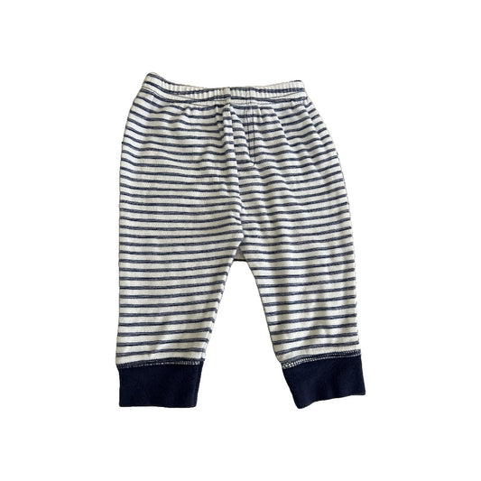 Loveable Friends Girls White | Navy Blue | Stripe Pants Size: 6-9 months White | Navy Blue | Stripe