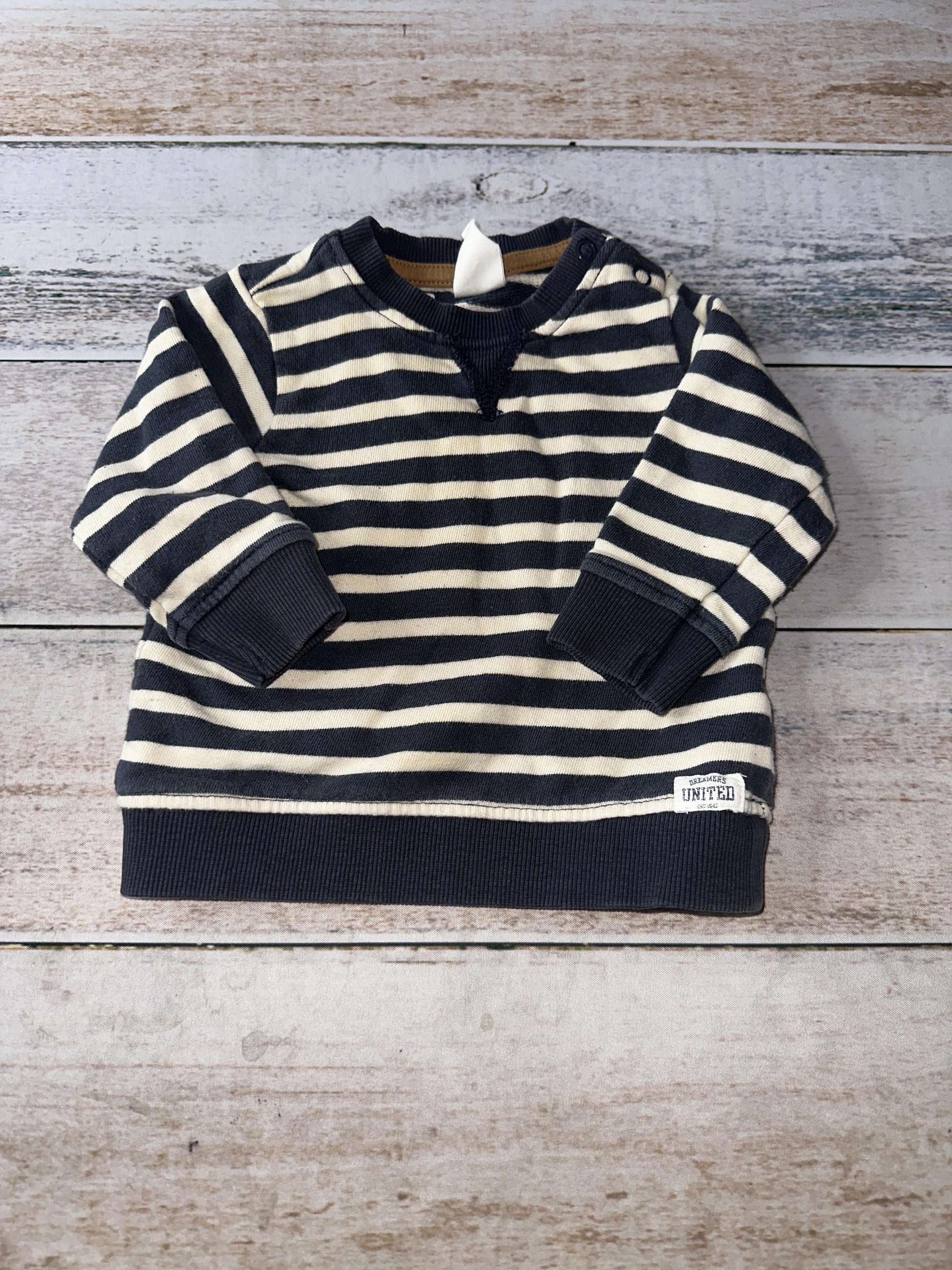 H&M Boys White | Navy Blue | Stripe Sweater Size: 3-6 months White | Navy Blue | Stripe