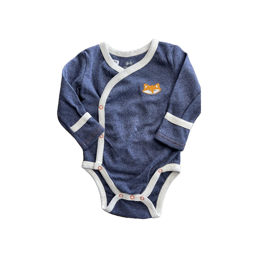 asher and olivia Boys White | Navy Blue Onesie Size: 0-3 months White | Navy Blue