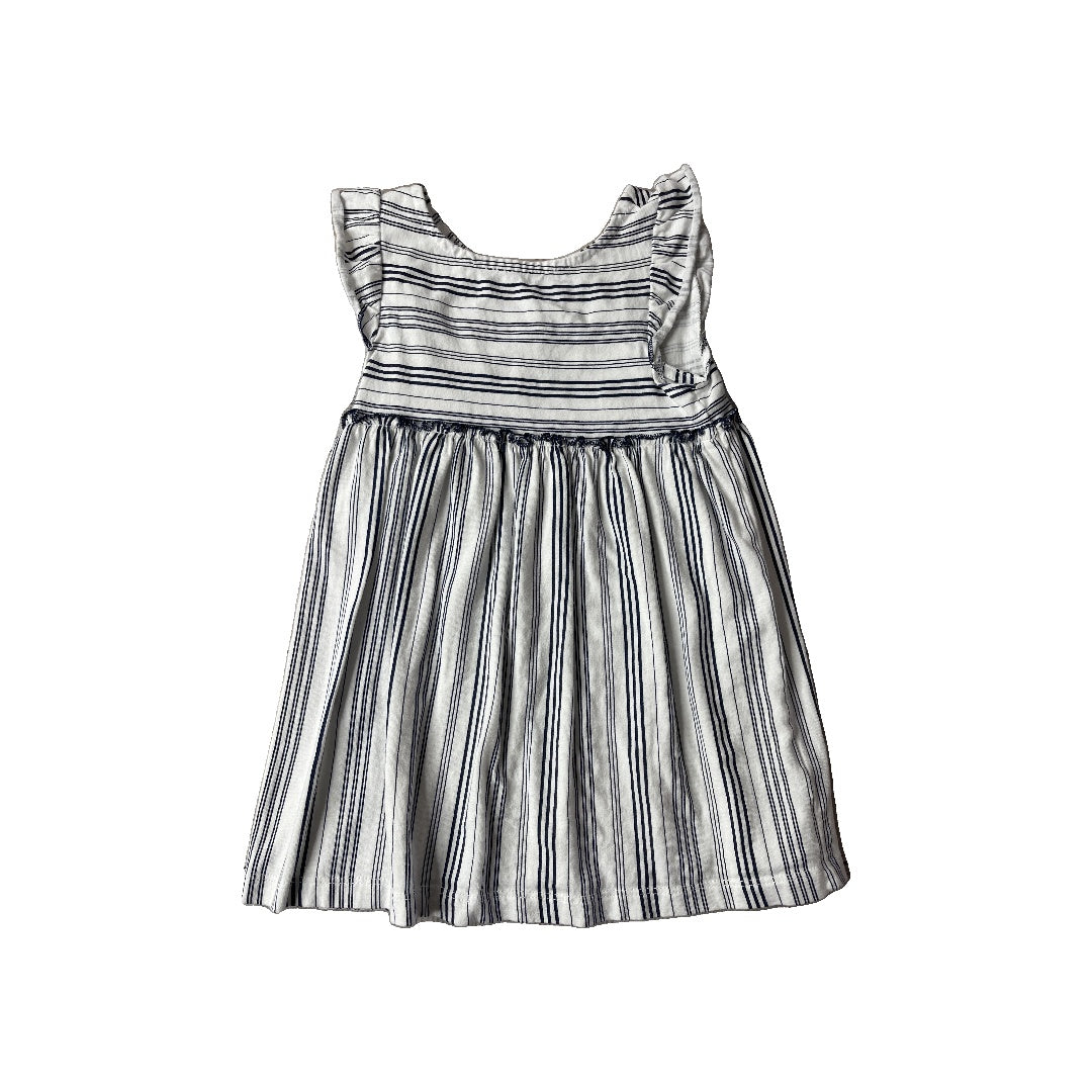 Girls White | Navy Blue Dress Size: 18 months White | Navy Blue
