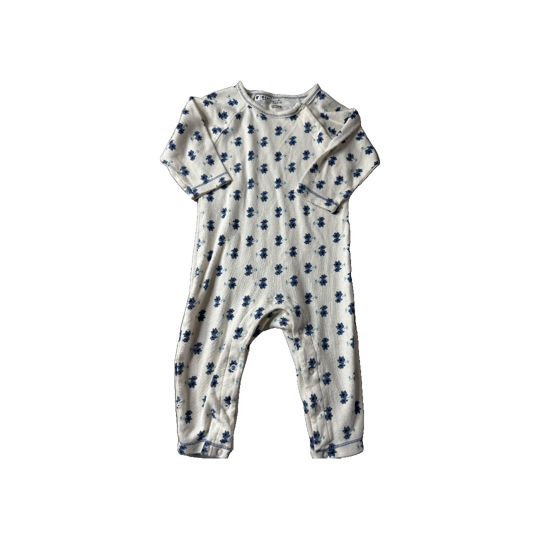 Touched by Nature Unisex White | Navy Blue Long Sleeve Outfit Size: 18-24 months White | Navy Blue