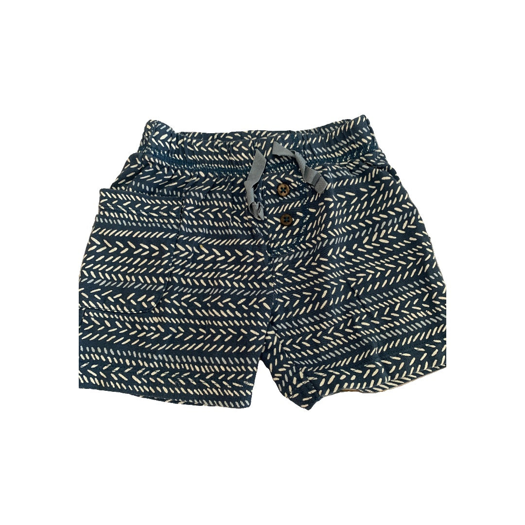 Oliver & Rain Boys White | Navy Blue Shorts Size: 18 months White | Navy Blue