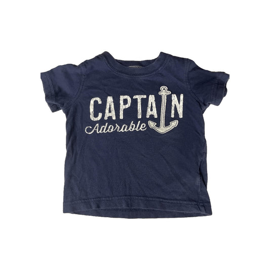 Carters Boys White | Navy Blue T-Shirt Size: 12 months White | Navy Blue