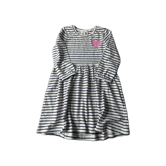 Cotton:on Kids Girls White | Navy Blue Dress Size: 3T White | Navy Blue