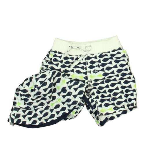 Gap Boys White | Navy Fish Trunks Size: 6-12 Months White | Navy Fish
