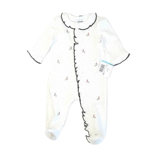 Little Me Girls White | Navy Polka Dots Long Sleeve Outfit Size: 6 Months White | Navy Polka Dots