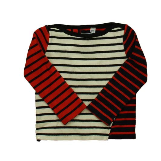 Petit Bateau Girls White | Navy | Red Sweater Size: 4T