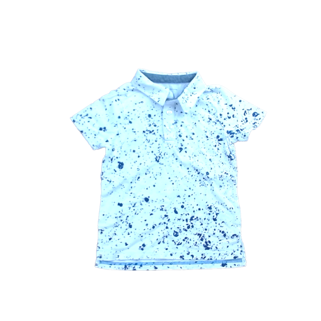 Rockets Of Awesome Boys White | Navy | Splatter Polo Shirt Size: 4T White | Navy | Splatter