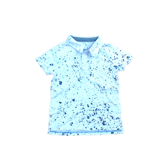 Rockets Of Awesome Boys White | Navy | Splatter Polo Shirt Size: 4T White | Navy | Splatter
