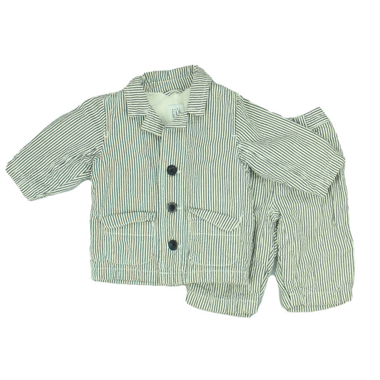 Gap Boys White | Navy Stripes Apparel Sets Size: 3 - 6 Months White | Navy Stripes