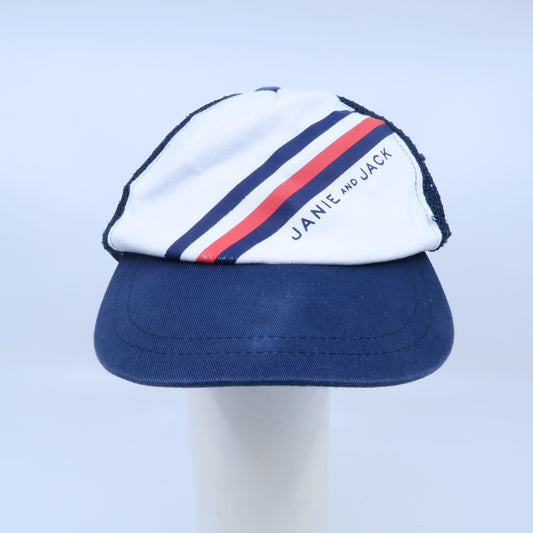 Janie and Jack Boys White | Navy Hat Size: 12-24 Months