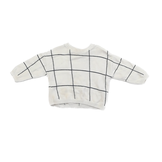 Zara Boys White | Navy Sweater Size: 12-18 Months White | Navy