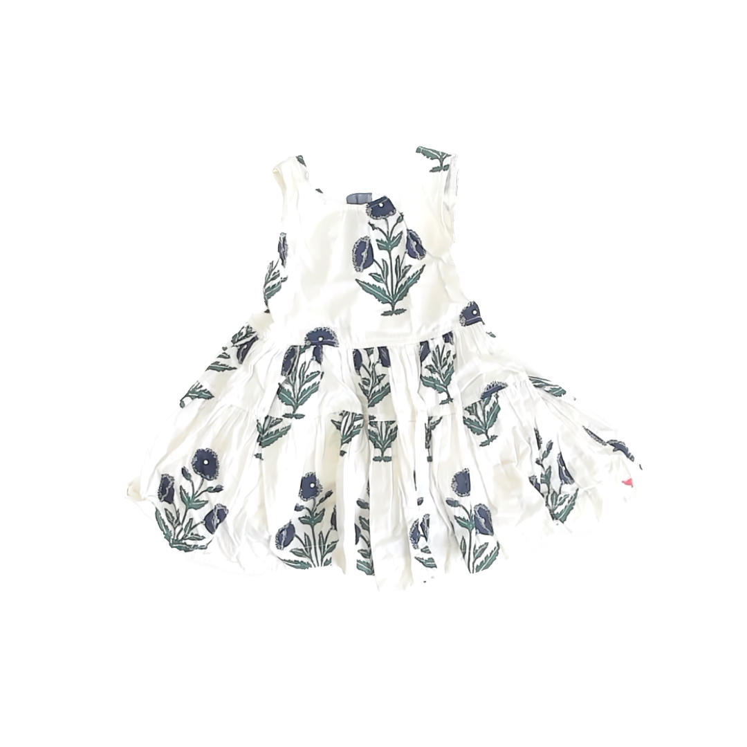 Pink Chicken Girls White | Navy Sun Dress Size: 2T White | Navy