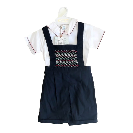 Feltman Bros. Boys White | Navy Romper Size: 3T White | Navy