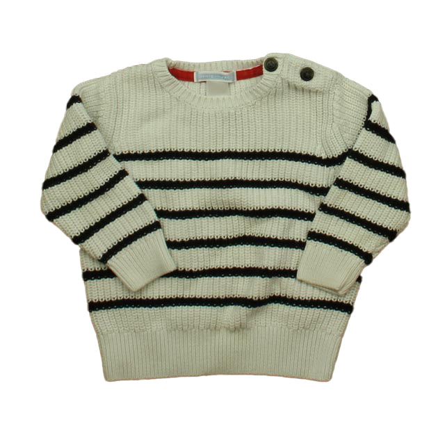 Janie and Jack Girls White | Navy Sweater Size: 12-18 Months