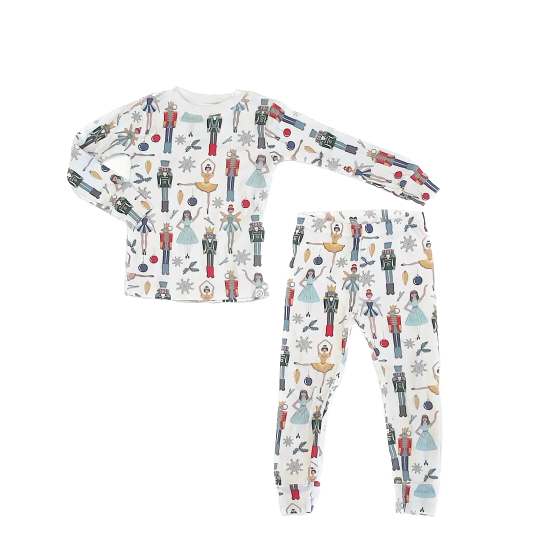 Little Planet Organics Girls White | Nutcracker 2-piece Pajamas Size: 2T White | Nutcracker
