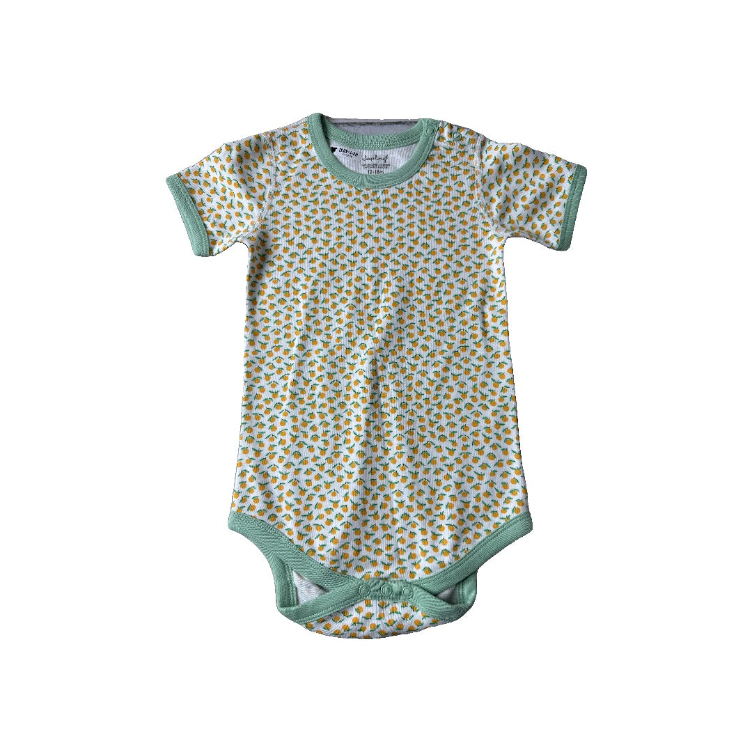 Sapling Unisex White | orange | green Onesie Size: 12-18 months White | orange | green