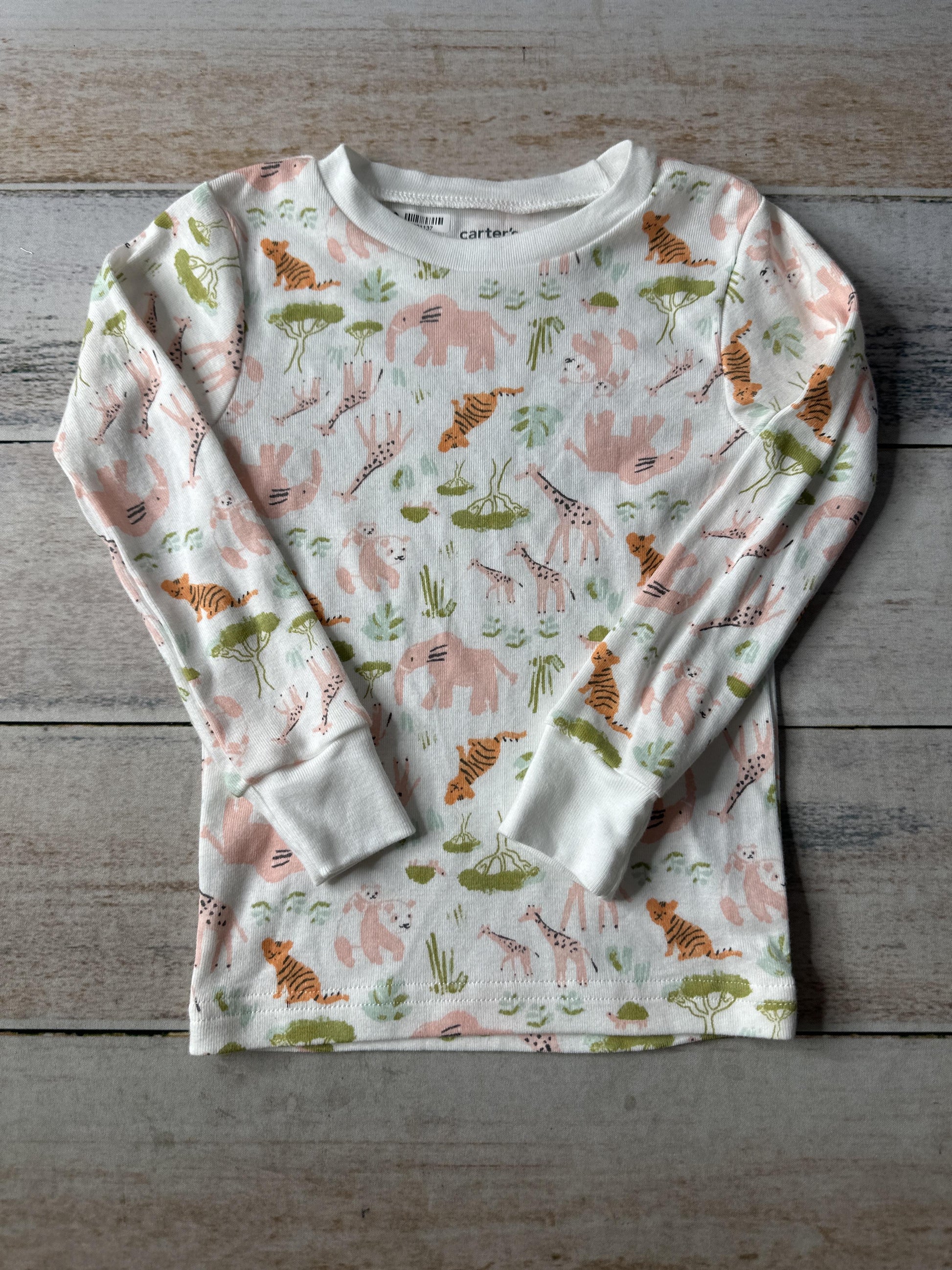 Carters Girls White | orange | light green Pajamas Size: 2T White | orange | light green