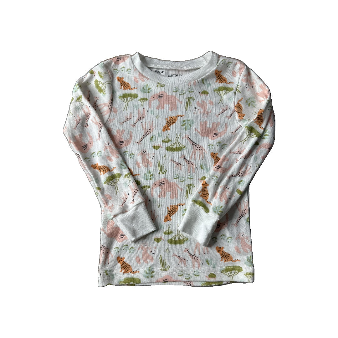 Carters Girls White | orange | light green Pajamas Size: 2T White | orange | light green