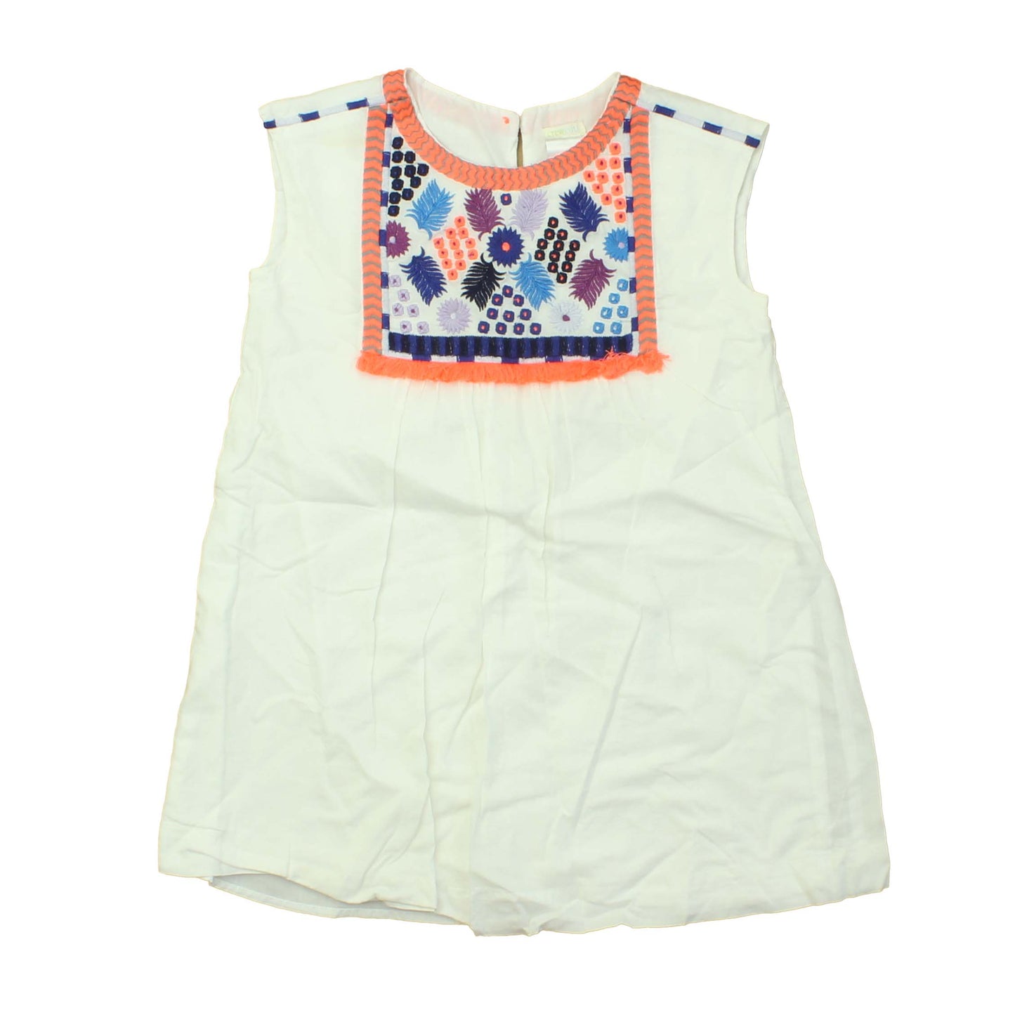 Crewcuts Girls White | Orange | Multi Dress Size: 4T