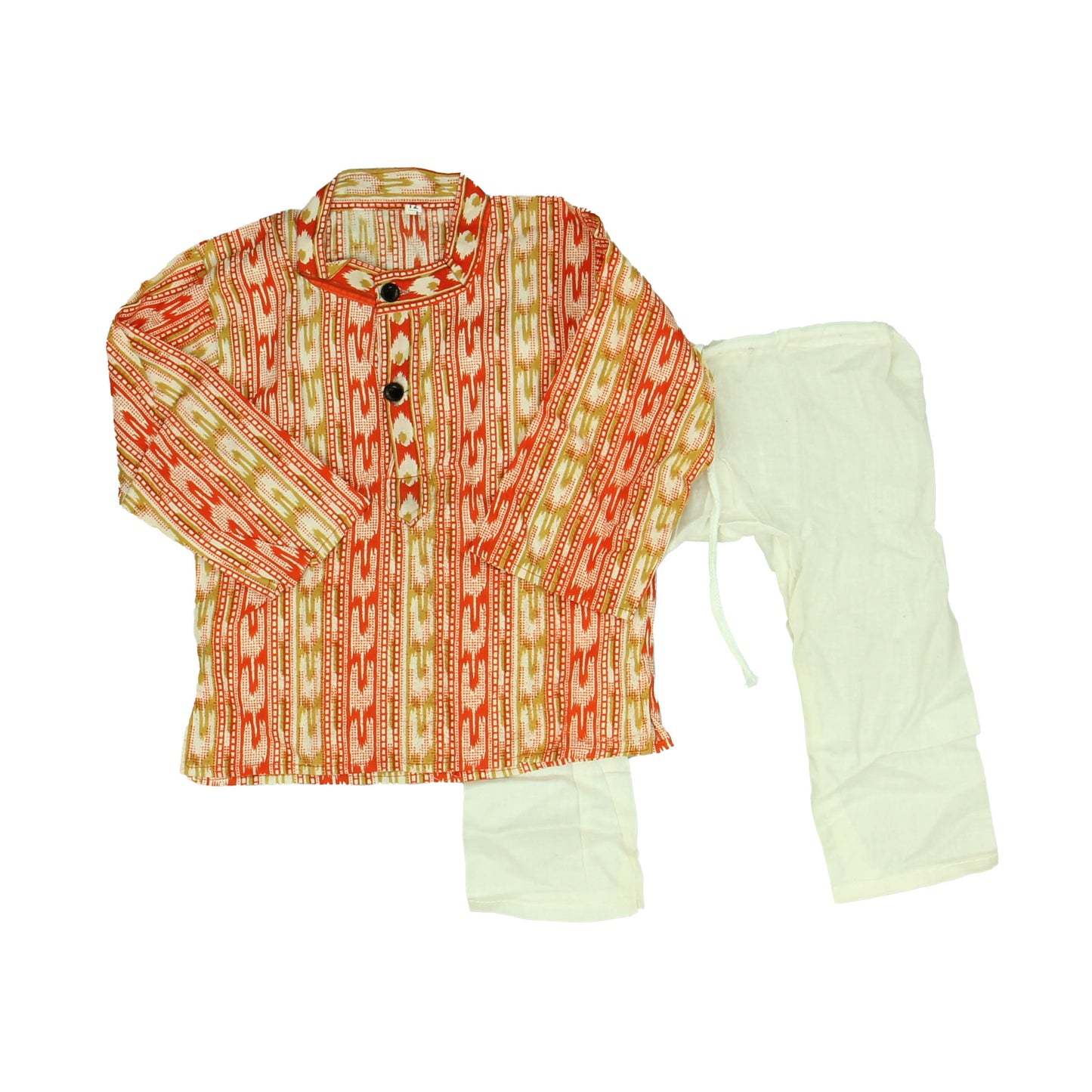 Unknown Brand Boys White | Orange Pattern Apparel Sets Size: 6-12 Months* White | Orange Pattern