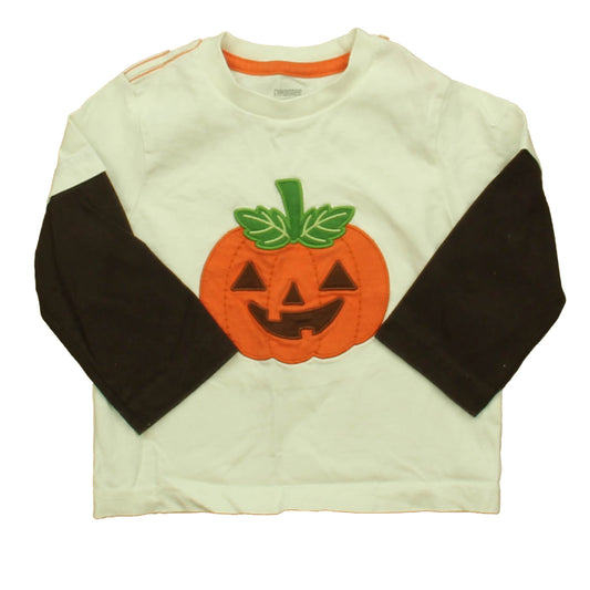 Gymboree Boys White | Orange Pumpkin Long Sleeve T-Shirt Size: 12-18 Months White | Orange Pumpkin