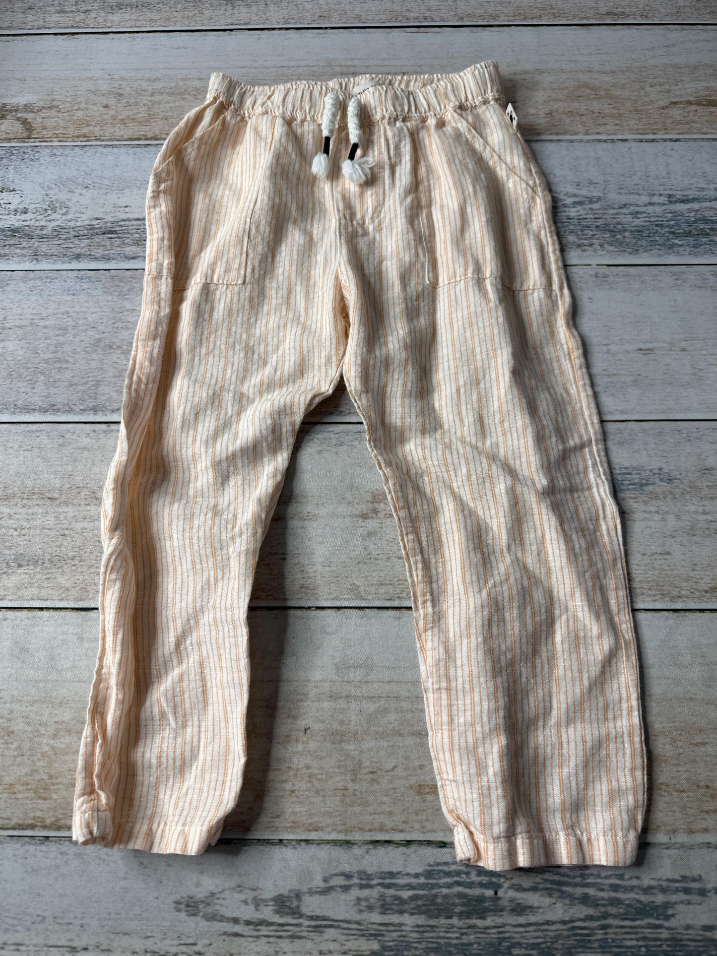 My Little Cozmo Girls White | orange | Stripe Pants Size: 4T White | orange | Stripe