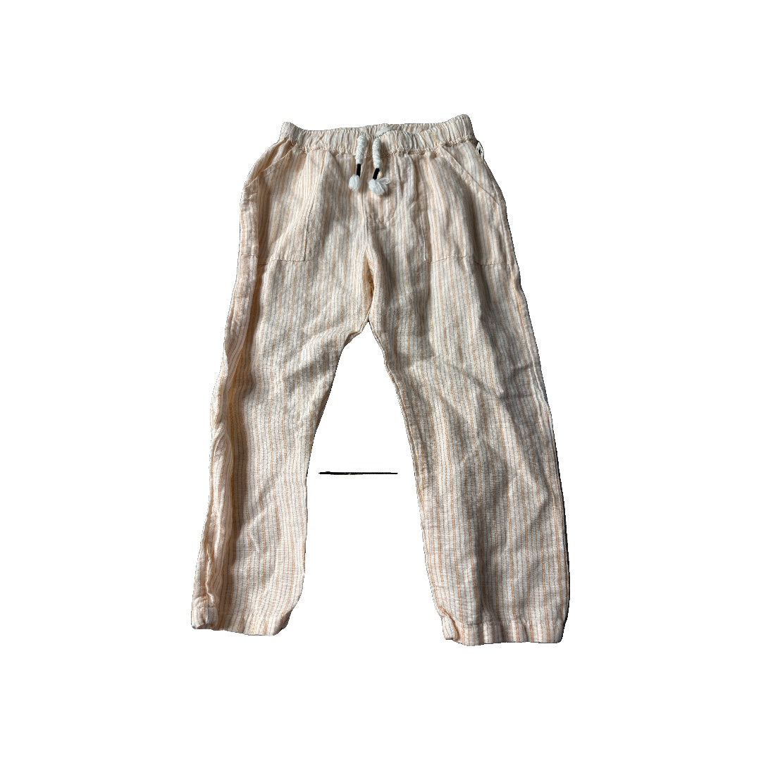 My Little Cozmo Girls White | orange | Stripe Pants Size: 4T White | orange | Stripe