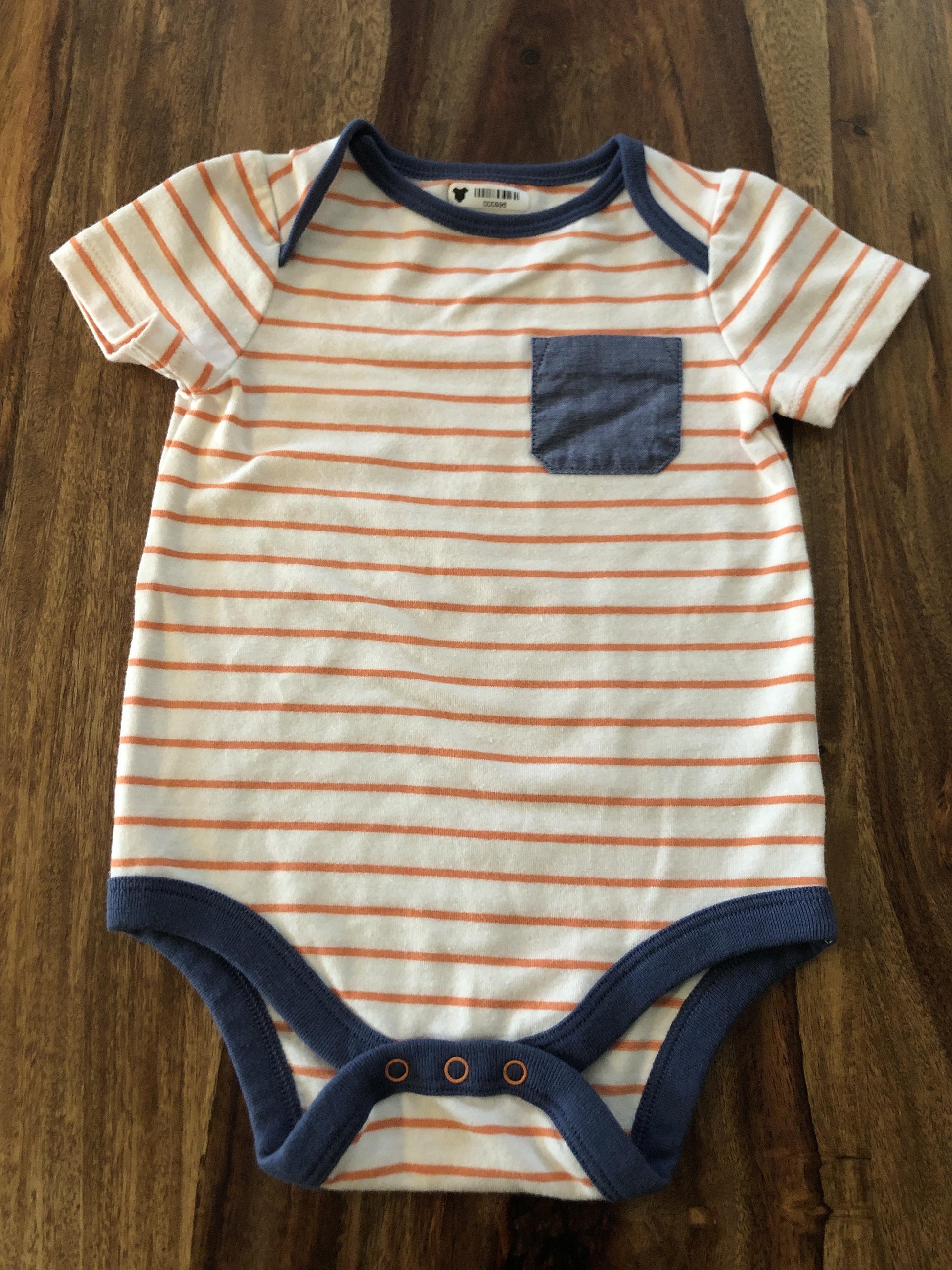 Cat & Jack Unisex White | orange | Striped Onesie Size: 3-6 months White | orange | Striped
