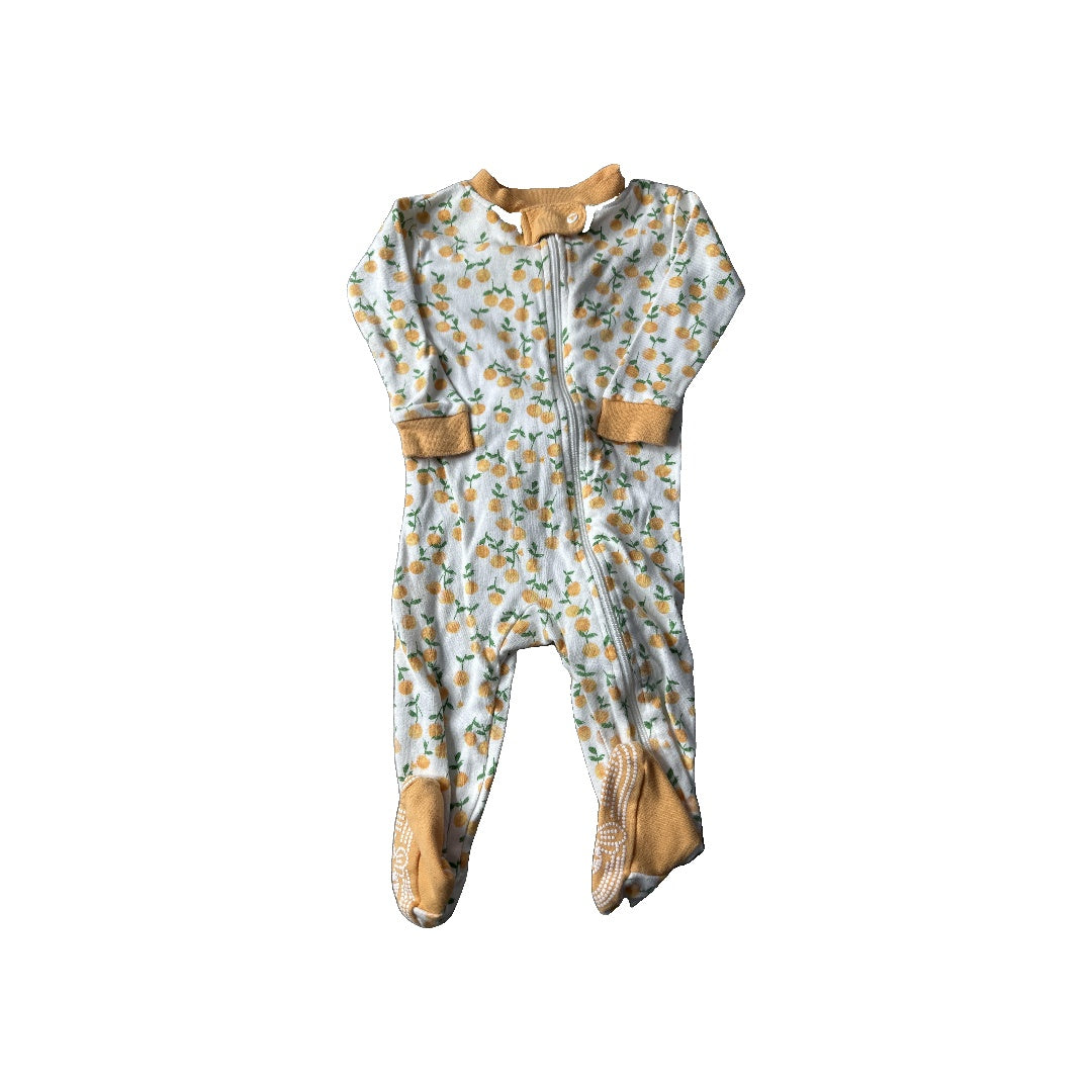 Burt's Bees Unisex White | orange Pajamas Size: 3-6 months White | orange