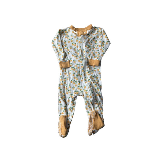 Burt's Bees Unisex White | orange Pajamas Size: 3-6 months White | orange