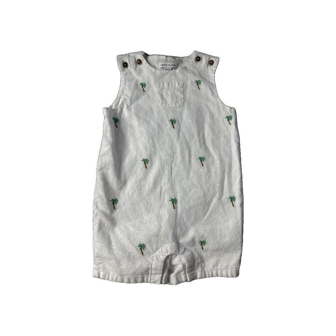 Unisex White | palm tree Romper Size: 12-18 months White | palm tree