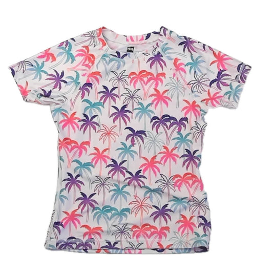 Tea Collection Girls White Palm Trees Rashguard Size: 7 Years White Palm Trees