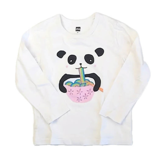 Tea Collection Girls White Panda Long Sleeve T-Shirt Size: 3T White Panda