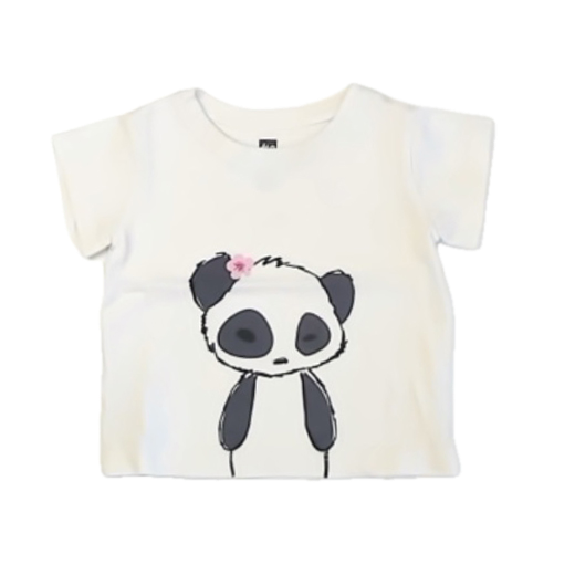 Tea Collection Girls White Panda T-Shirt Size: 9-12 Months White Panda