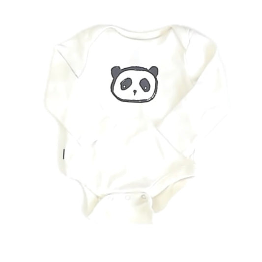 Tea Collection Girls White Panda Onesie Size: 0-3 Months White Panda