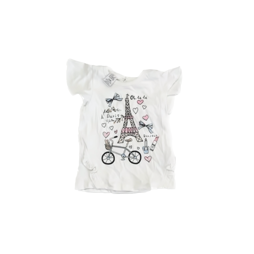 Real Love Girls White | Paris Short Sleeve Shirt Size: 2T White | Paris