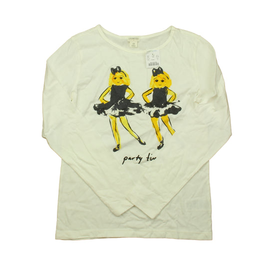 Crewcuts Girls White "Party Time" Long Sleeve T-Shirt Size: 12 Years