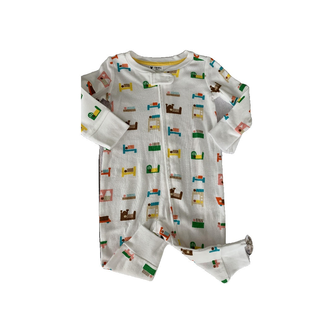 Christian Robinson Boys White | Pattern Long Sleeve Outfit Size: 3-6 months White | Pattern