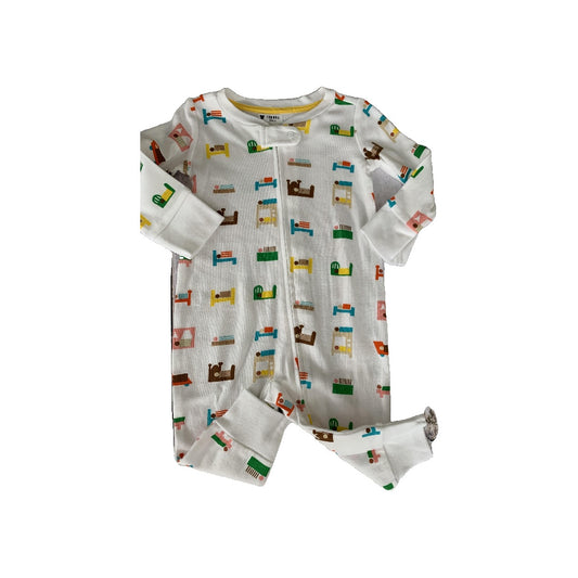 Christian Robinson Boys White | Pattern Long Sleeve Outfit Size: 3-6 months White | Pattern