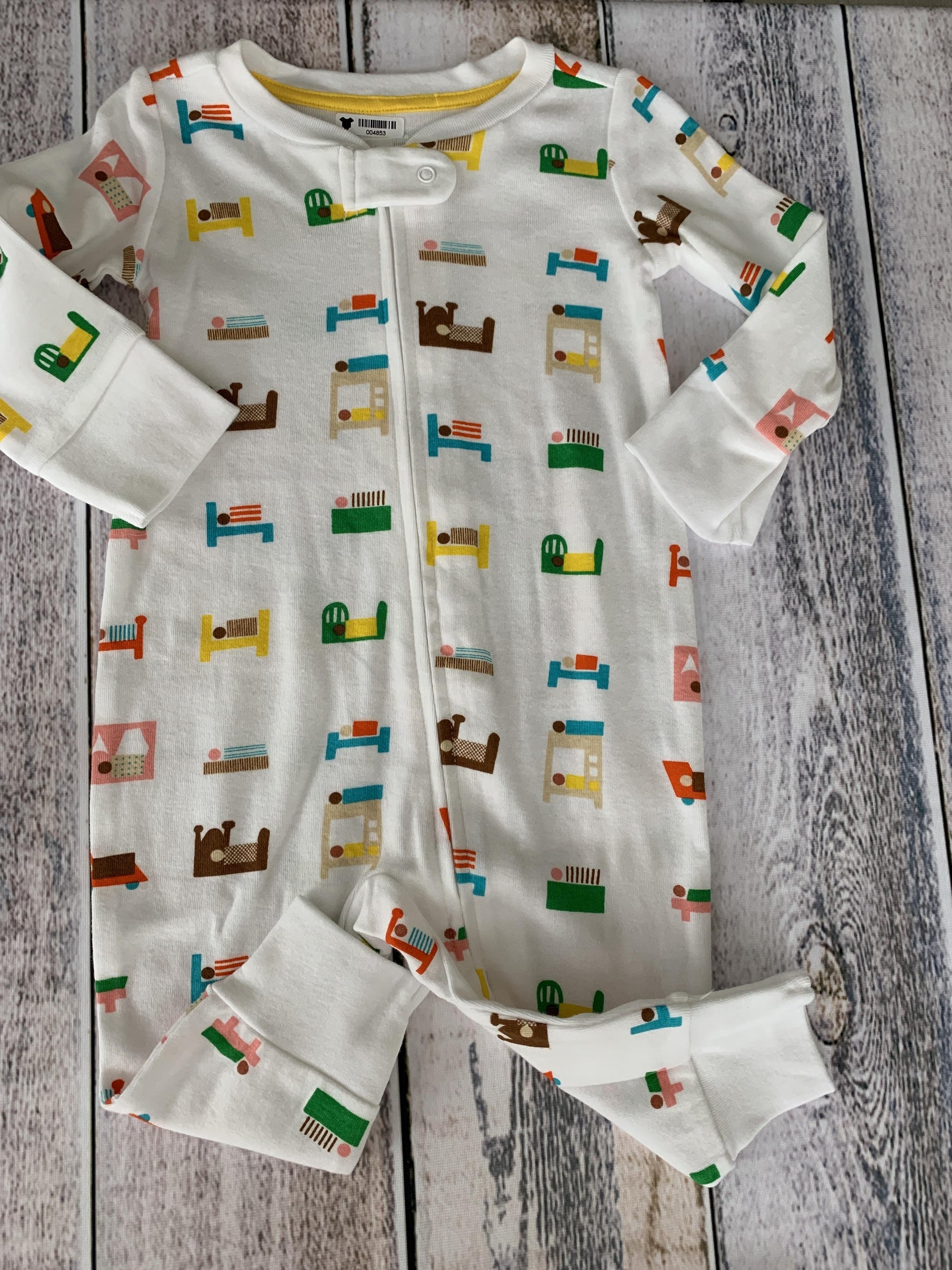 Christian Robinson Boys White | Pattern Long Sleeve Outfit Size: 3-6 months White | Pattern