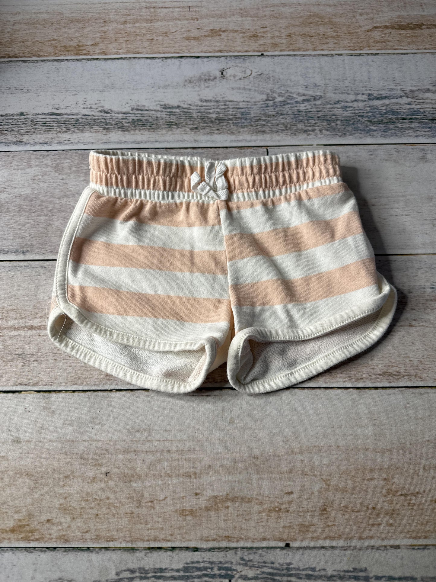 Grayson mini Girls White | Peach | Stripe Shorts Size: 4T White | Peach | Stripe