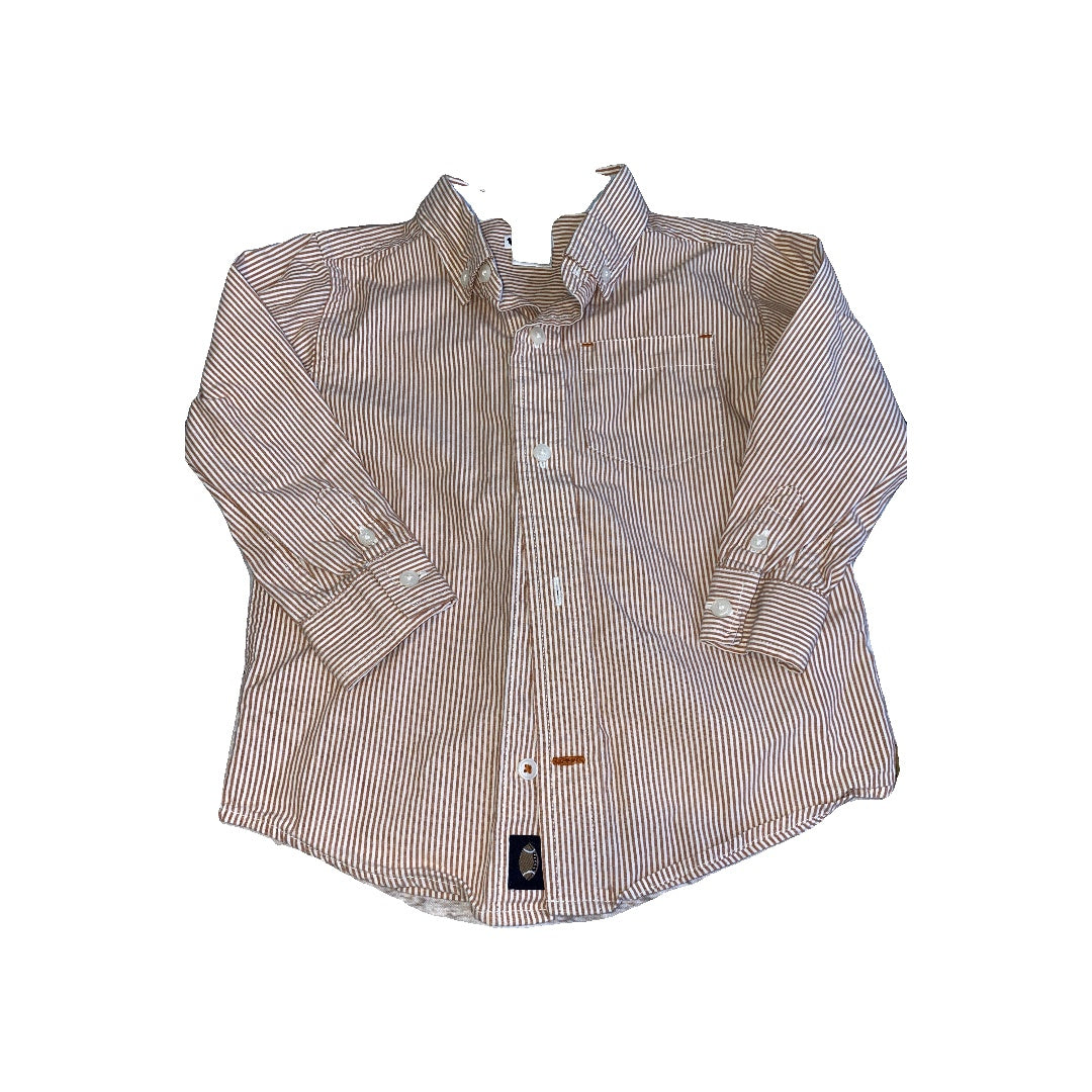 Gymboree Boys White | Peach | Striped Button Down Short Sleeve Size: 2T White | Peach | Striped