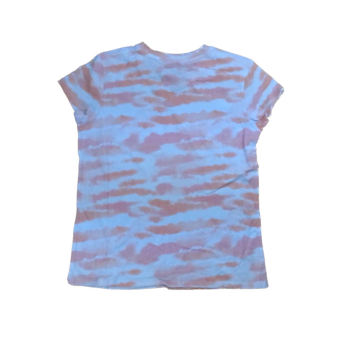 Rockets Of Awesome Girls White | Peach Tie-Dye | Paradise Short Sleeve Shirt Size: 10-12 Years White | Peach Tie-Dye | Paradise