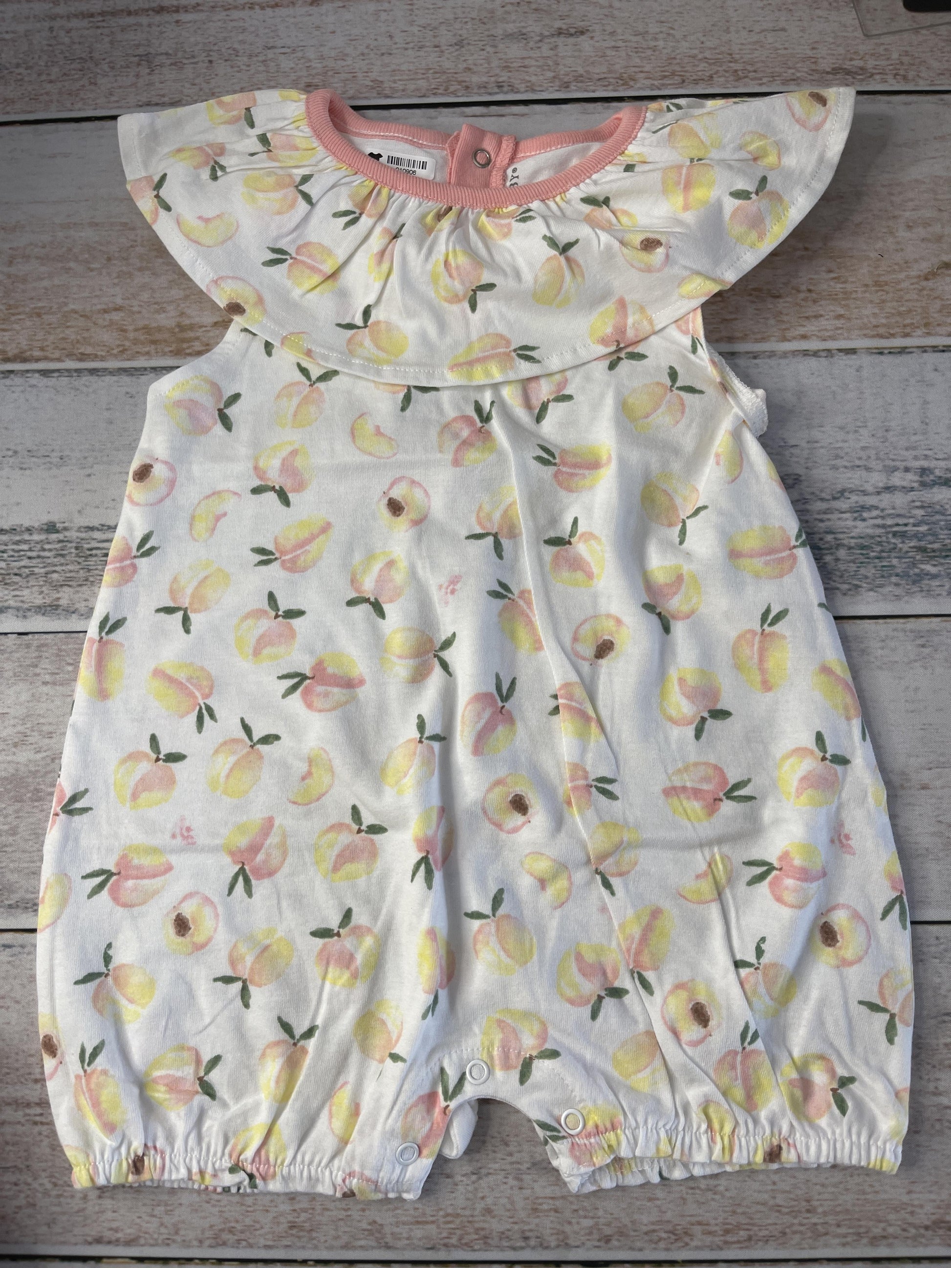 Burt's Bees Girls White | Peach Romper Size: 12-18 months White | Peach