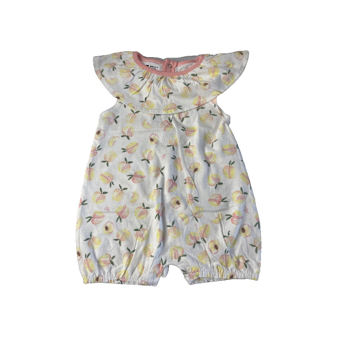 Burt's Bees Girls White | Peach Romper Size: 12-18 months White | Peach